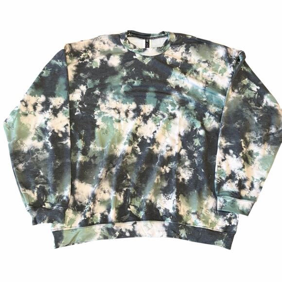 Onzie Flow Boyfriend Sweatshirt OS Evergreen Tie Dye High Low Comfy Cozy NWT - Picture 2 of 8